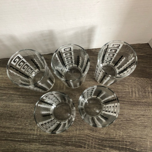 Vtg Libbey MCM Greek Key Highball Glasses - Picture 2 of 12